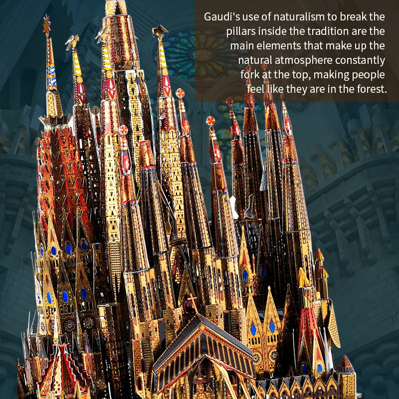 3D Puzzles MMZ MODEL Microworld Metal Puzzle Sagrada Familia Building Model Kits DIY Laser Cut Jigsaw Toys adult Gift for Children 231219