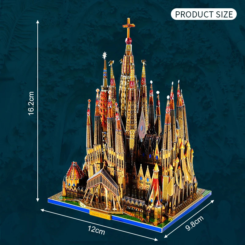 3D Puzzles MMZ MODEL Microworld Metal Puzzle Sagrada Familia Building Model Kits DIY Laser Cut Jigsaw Toys adult Gift for Children 231219
