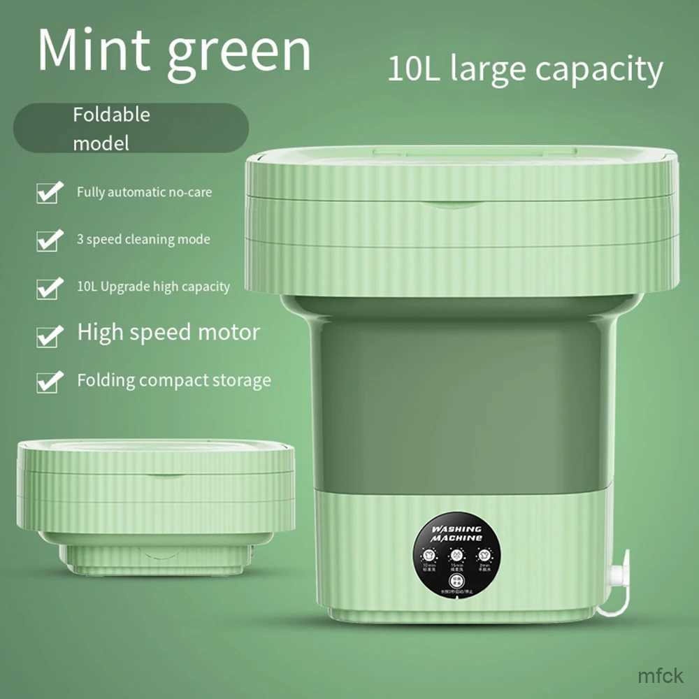 Mini Washing Machines 10L Mini Folding Portable Washing Machines with Centrifuge Dryer for Clothes Tourist Travel Home Sock Bra Small Underwear Washer