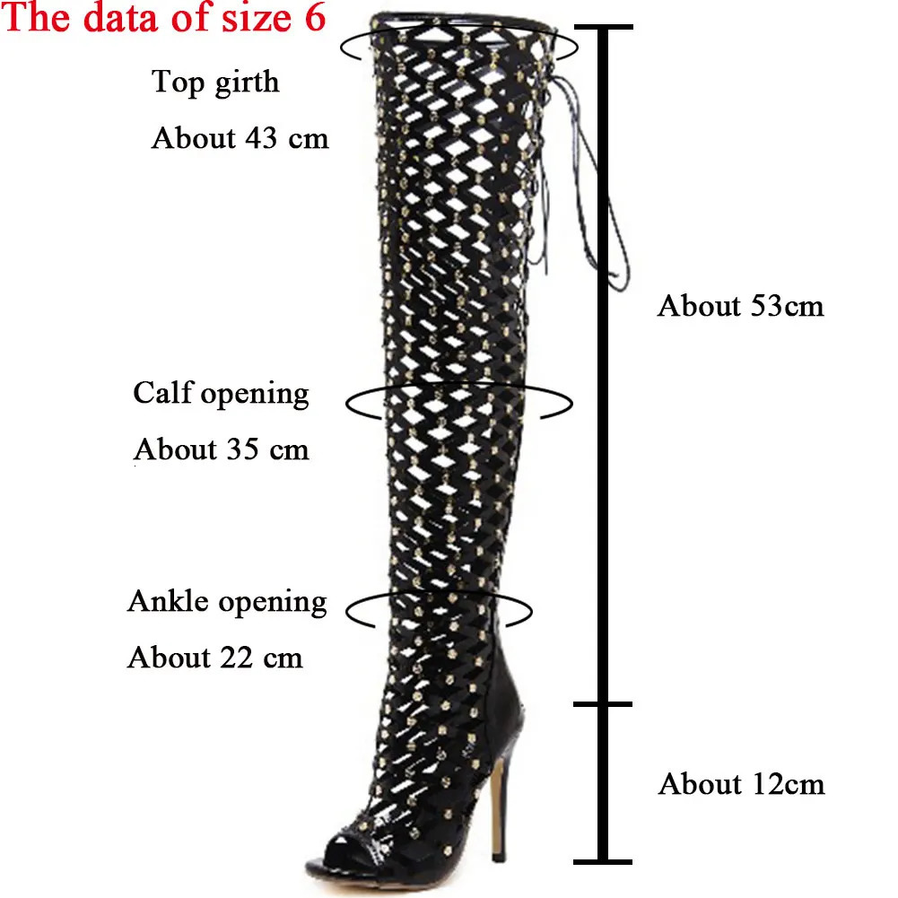 Boots Fashion Spring Summer Over The Knee Boots High Thin Heels Good Quality Sexy Fishing Net Woman Party Lace Up Shoes 231219