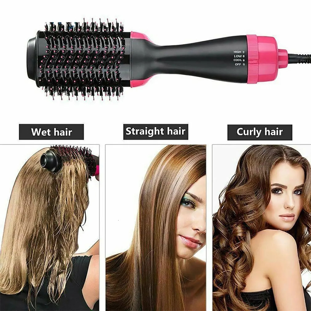 Hair Styling Brush 1000W Curlers Straightener Dryer 3 In 1 Professional Low Noise Comb 231220