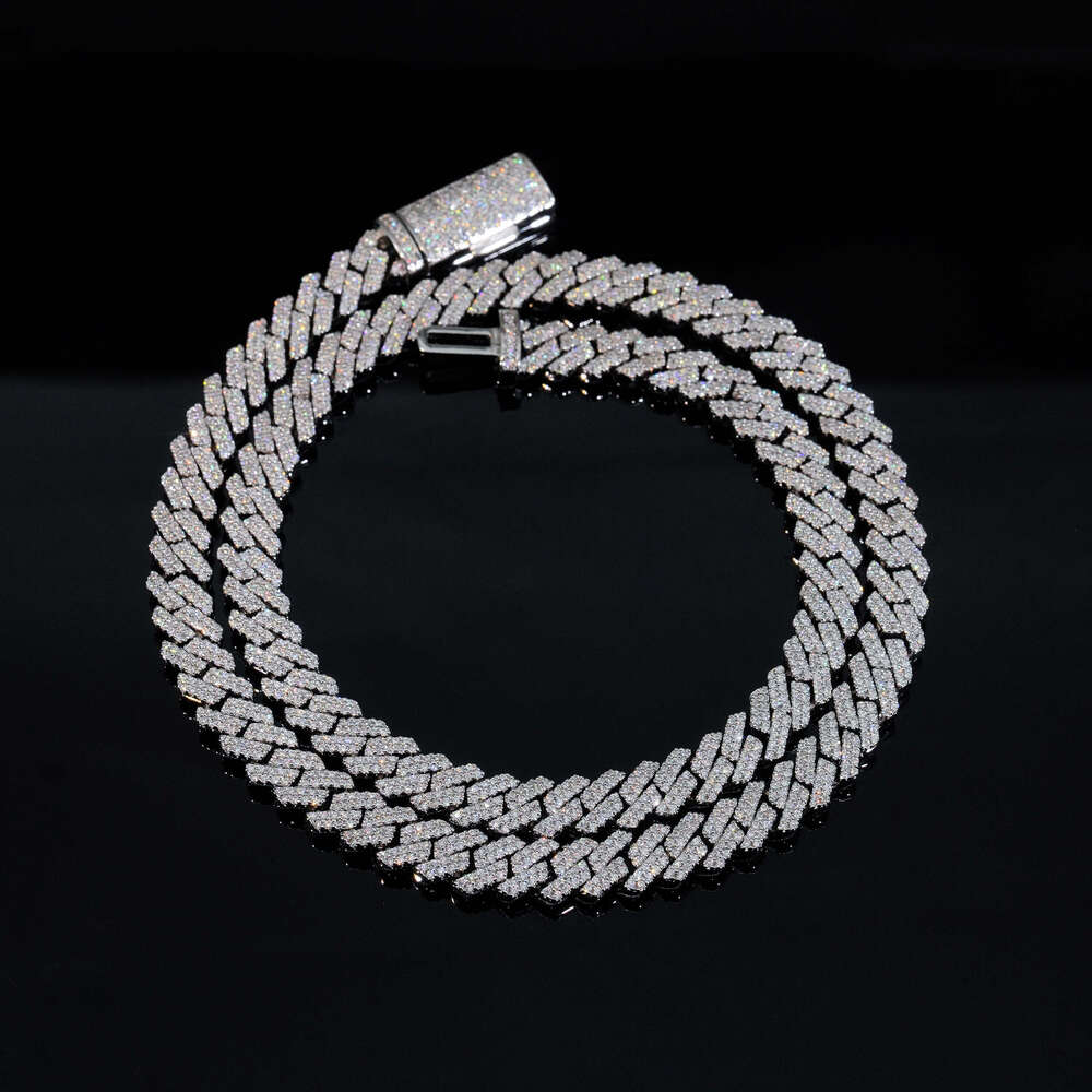 Wholesale Price Jewelry Factory Price S925 Sterling Silver Lab Diamond Hip Hop Jewelry Iced Out Vvs Moissanite Chain Cuban Link