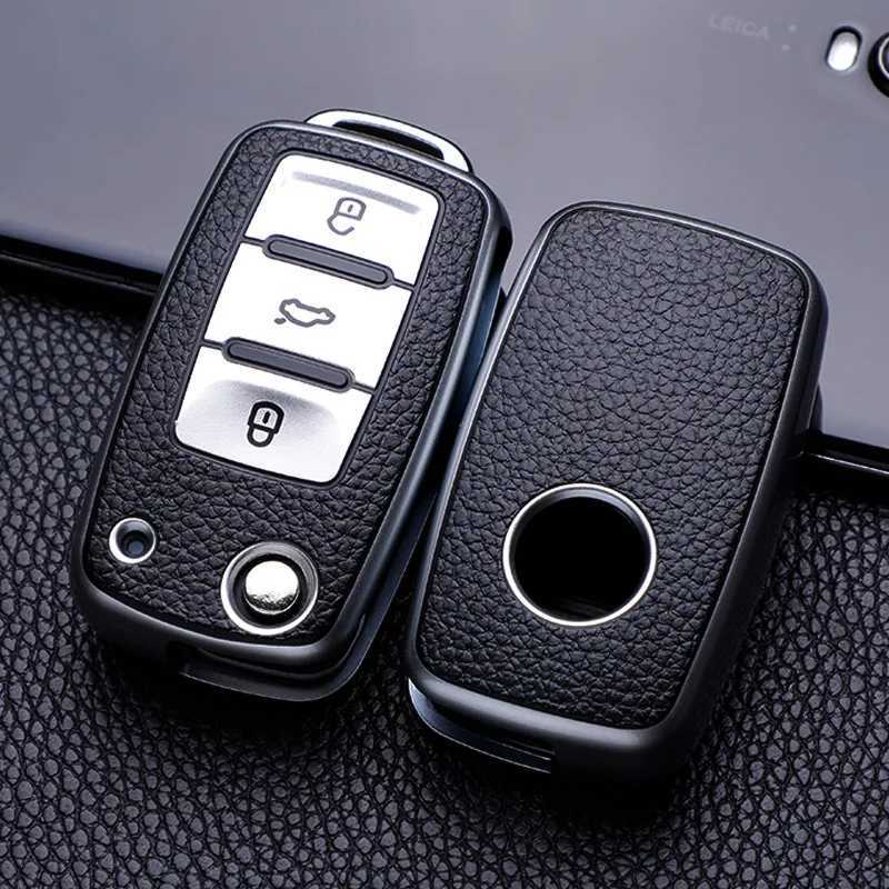 Car Key Leather key case full protective bag for Volkswagen Polo Tiguan Passat Golf Jetta Lavida Skoda Octavia H250113