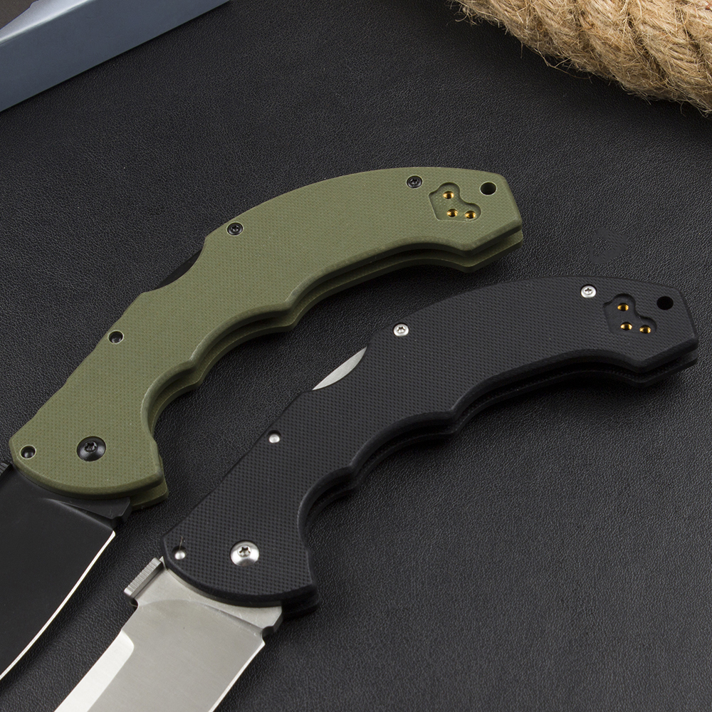 CS-21TTL Tactical Folding Knife D2 Satin/Black Coating Blade CNC Finish G10 Handle Outdoor Camping Hiking Survival Folder Knives with Retail Box