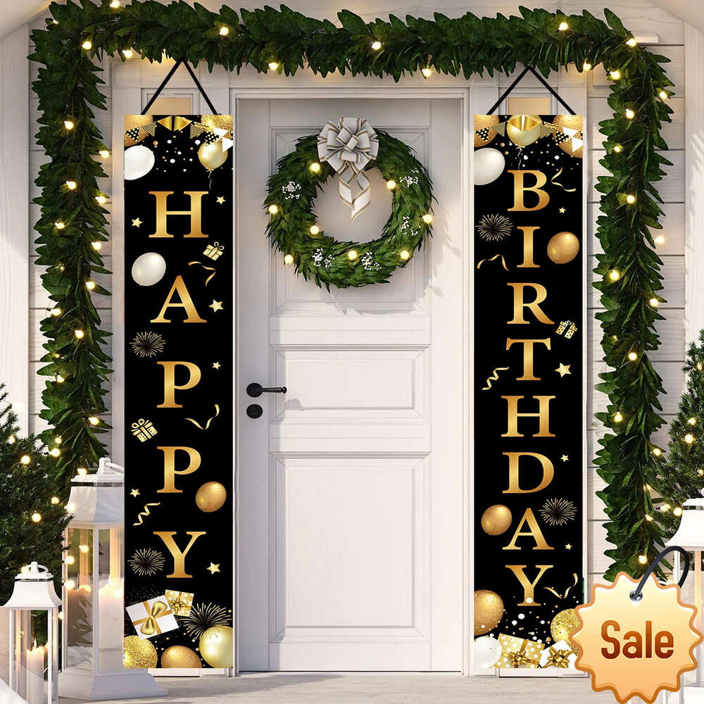Black Gold Birthday Party Decorations 30 40 50 Years Old Birthday Adult 30th 40th 50th Birthday Background Backdrop Anniversary Party Favor Holiday Su - view 3