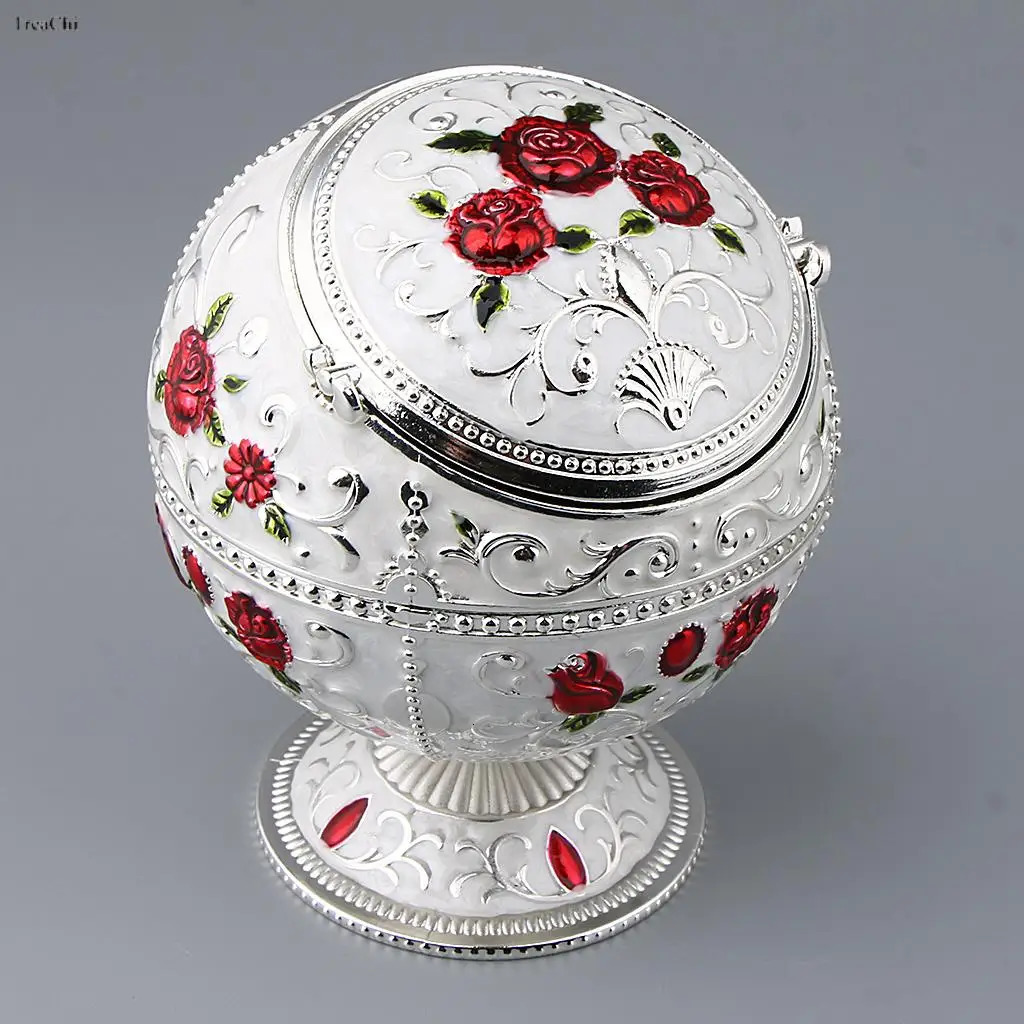 Jewelry Boxes Carved Vintage Jewelry Storage Box Lovely Trinket Box European Embossed Pattern Gem Jade Stone Storage Cases Home Collections 231219