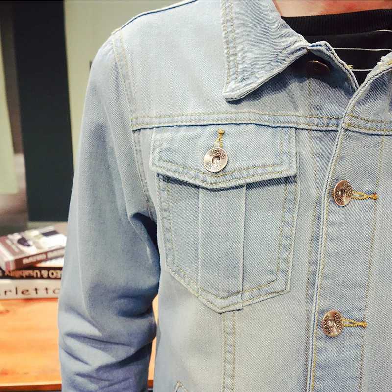 Men's Jackets Plus Size Man Autumn Denim Jackets Plus Size S-5xl Male Light Blue Denim CoatsL231026