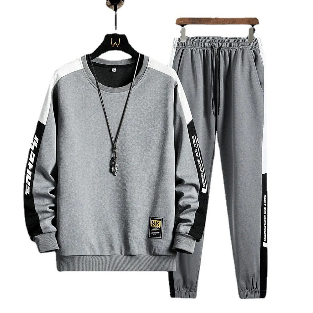 Men Spring and Autumn Clothes 2 Piece Set Sweatsuit Tracksuit Outwear Harajuku Jogging Suit Long sleeve Shirt Outfits 231220