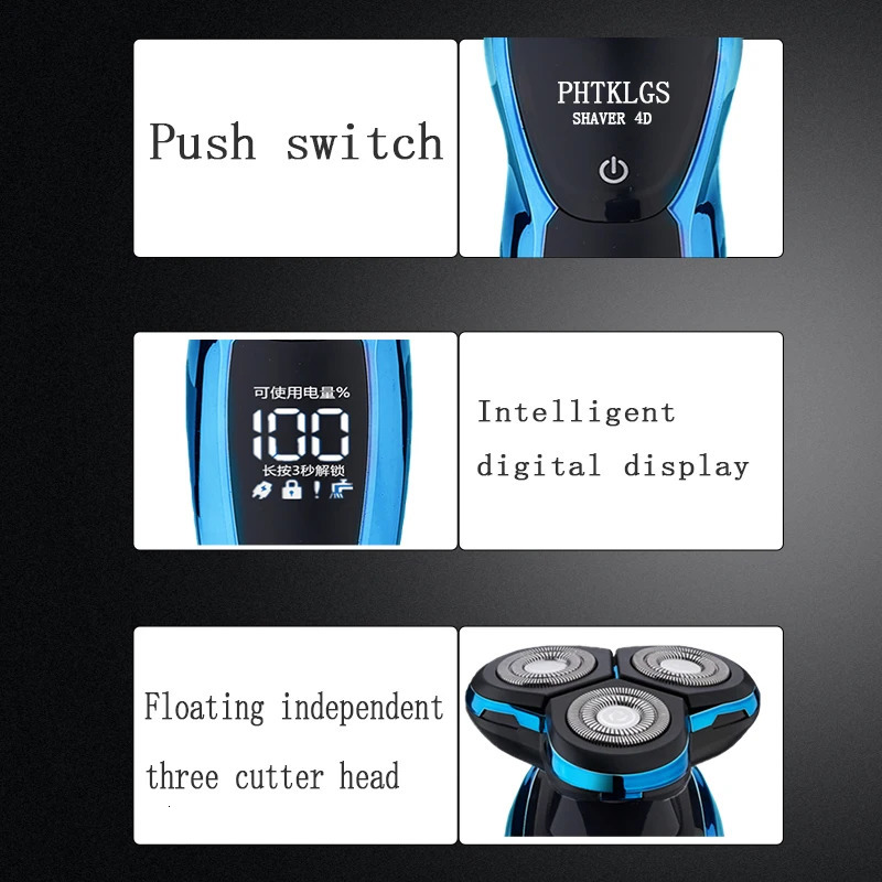 Razors Blades Electric Shavers Professional Shaving Machine Waterproof Beard Trimmer for Man Catcher Usb Rechargeable Wet Dry Dual Use Razor 231219