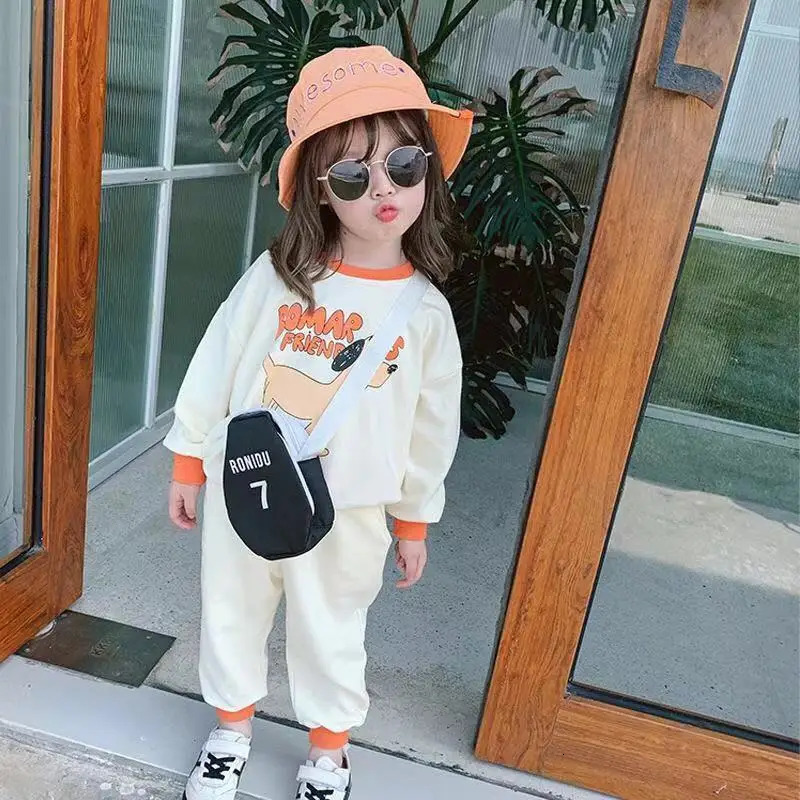 Clothing Sets 2pc Kids Clothes Girl Korea Sets Spring Autumn Little Girl Sets Kids Tracksuit Children Two Piece Outfit Hoodies Set for Girl 231219