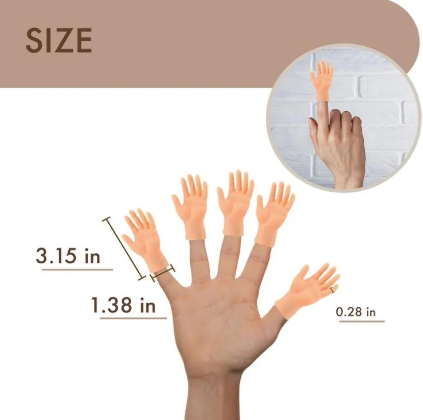Tiny Hands Feet for Fingers Puppets Novelty Games Premium Small Rubber High Five Gesture Hand Foot Left Right Party Props ZZ