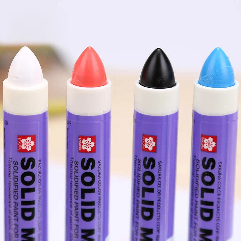8 Pcslot Sakura Solid Paint Pen XSC Industrial Outdoor Markers Oilbased Waterproof Nonfading Engineering Special Marker 231220
