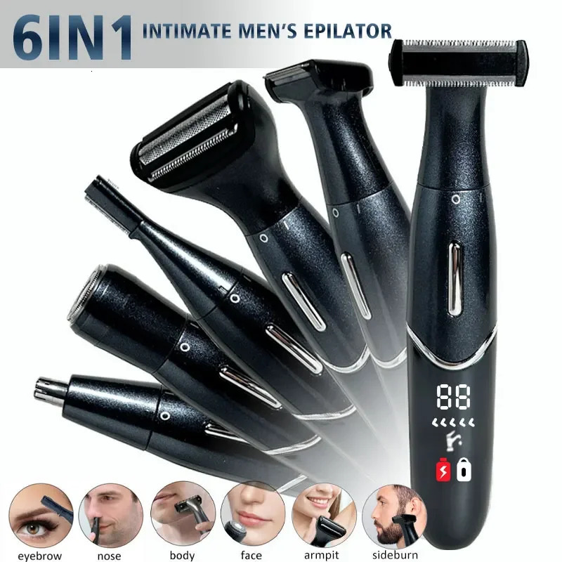 Intimate Areas Haircut Precision Shaver Men Bikini Line Sensitive Razor Balls Eggs Pubic Hair Shaving Trimmer Face Beard Clipper 231220