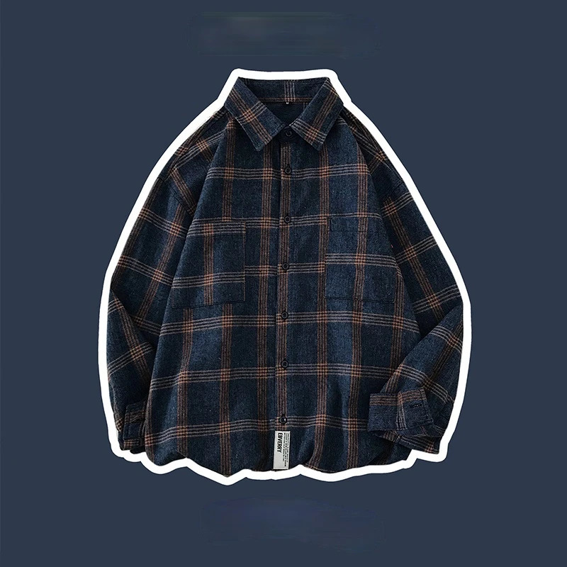 Large Size Shirts Plaid Vintage Loose M5XL arrival Men Clothing Korean Style Allmatch Soft Trendy Ins Spring Young Leisure 231221