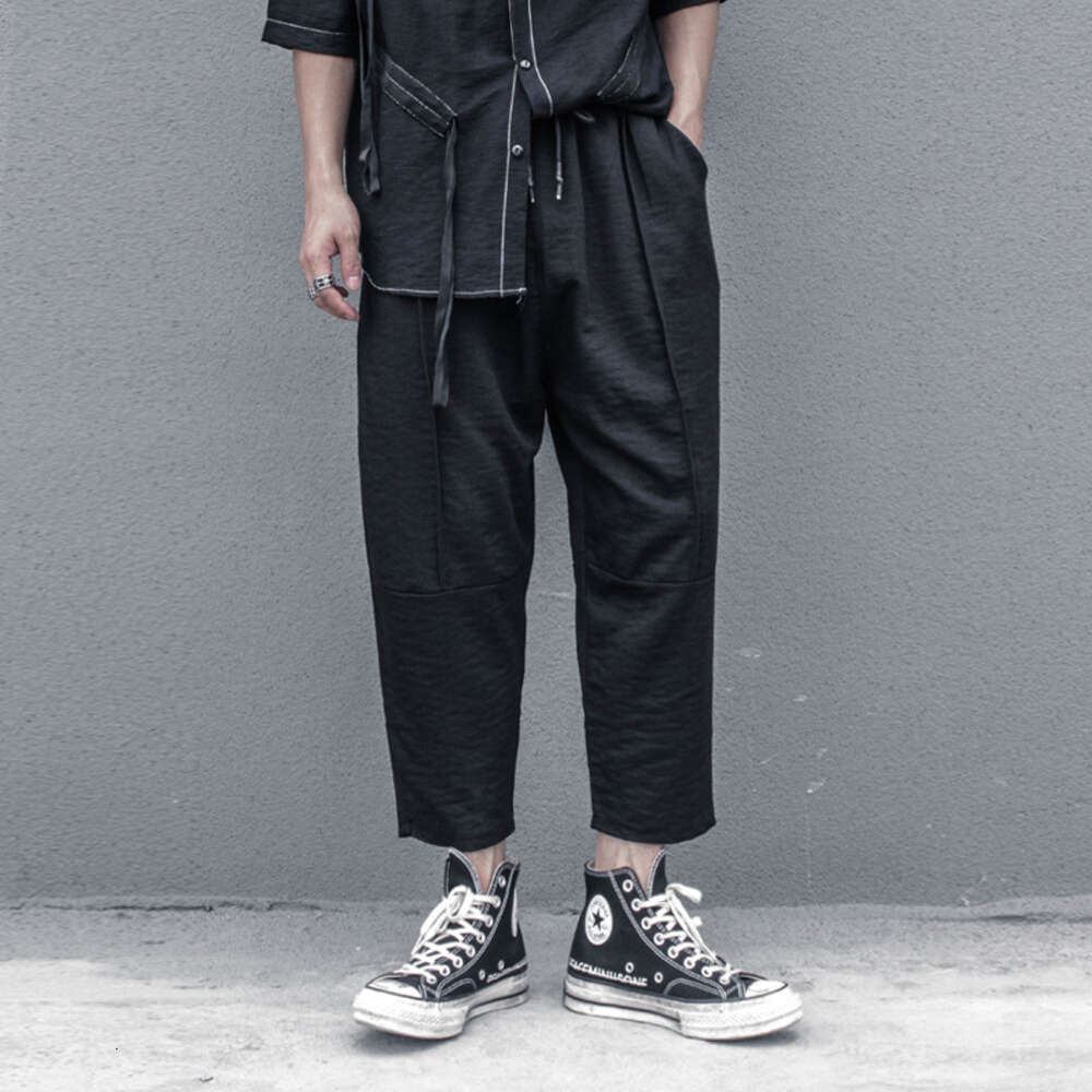 Cutting is Haroun Yamamoto Contracted Loose Nine Minutes of Pants Male Stylist Slacks