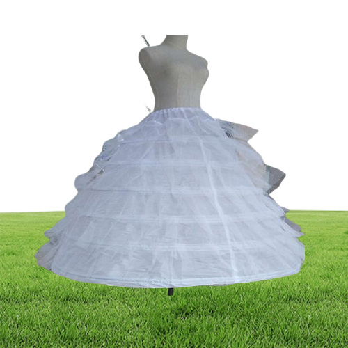 6 Hoops Steel with Puffy Tulle Petticoat Crinoline Underskirt Slips For Wedding Dress Quinceanera Ball Gown Jupon Tarlatan
