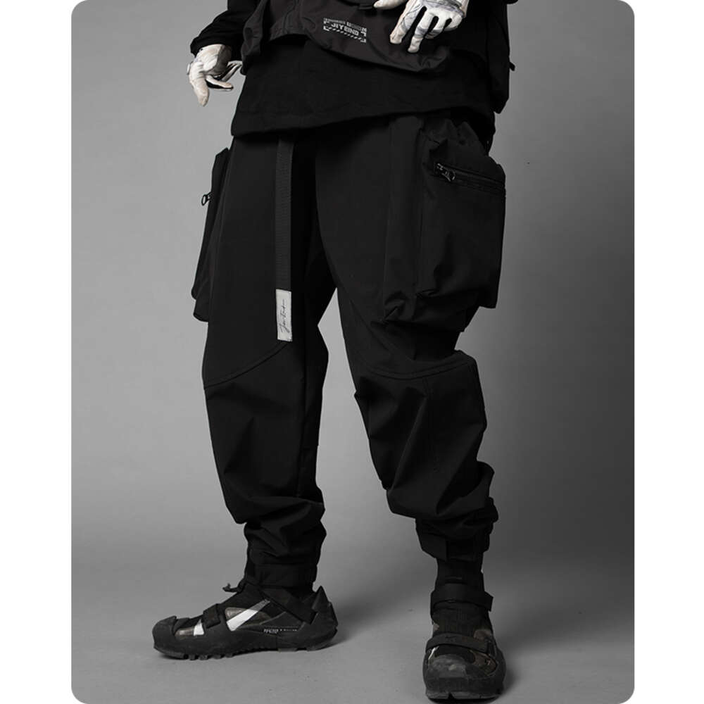Unisex Ribbons Large Multi Pockets Cargo Haruku Trouser Streetwear Techwear Pants Joggers Cyberpunk Men's Clothes Hiphop