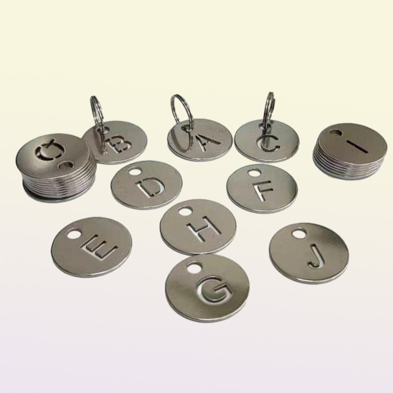 Novelty Items 26 PCS Stainless Steel Letters Plates Round Labels Mark Sign Classification Tags Metal Alphabet Item Marker AZ Sign2033936