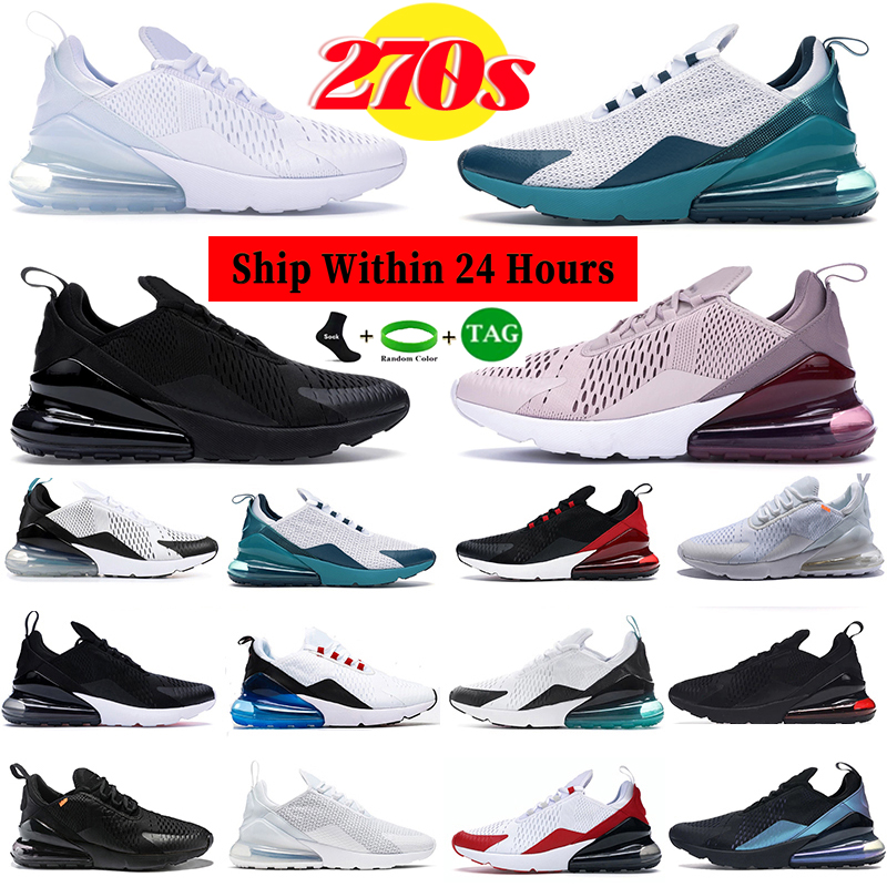 Designer 270 running shoes men women casual sneakers 270s react triple black X white university gold anthracite breathable trainers mens Outdoor sports scarpe