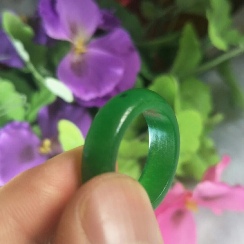 Jade Ring Natural Malay Green Jewelry Lucky Auspicious Amulet Mens and Womens Fine 231220