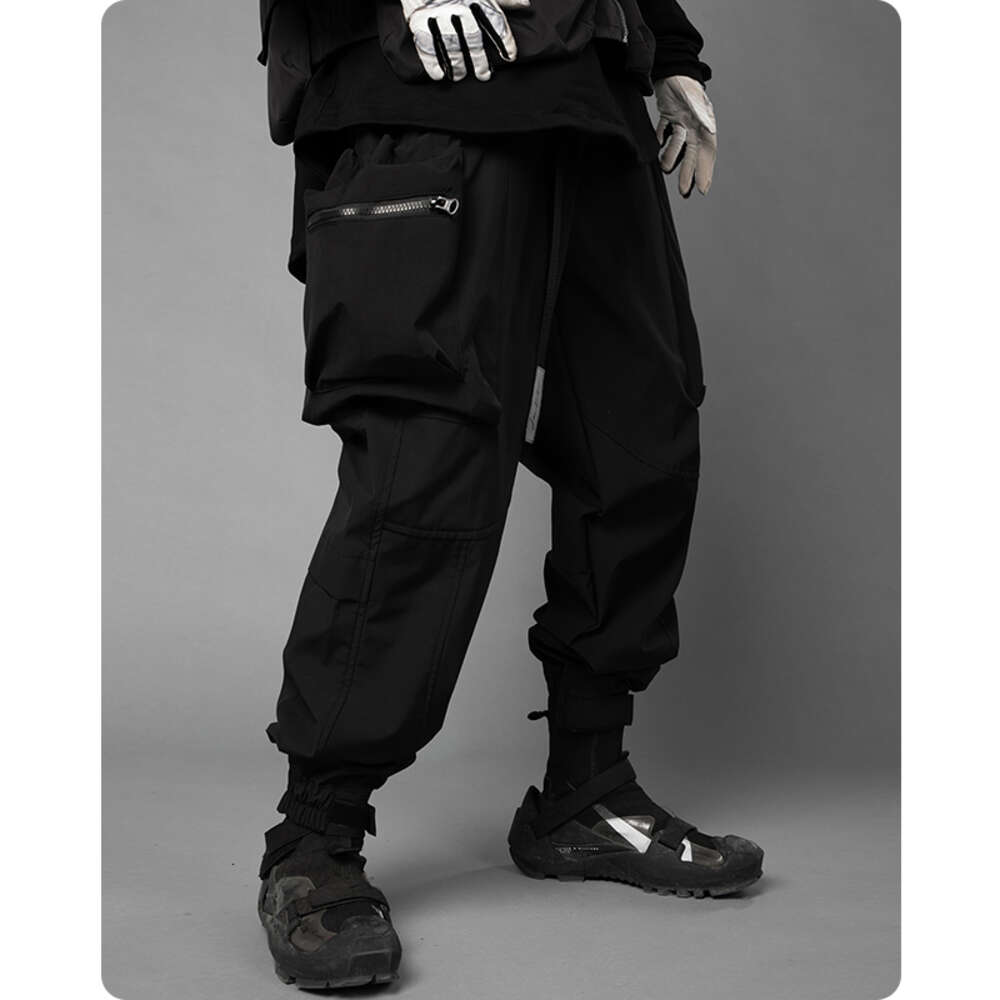 Unisex Ribbons Large Multi Pockets Cargo Haruku Trouser Streetwear Techwear Pants Joggers Cyberpunk Men's Clothes Hiphop