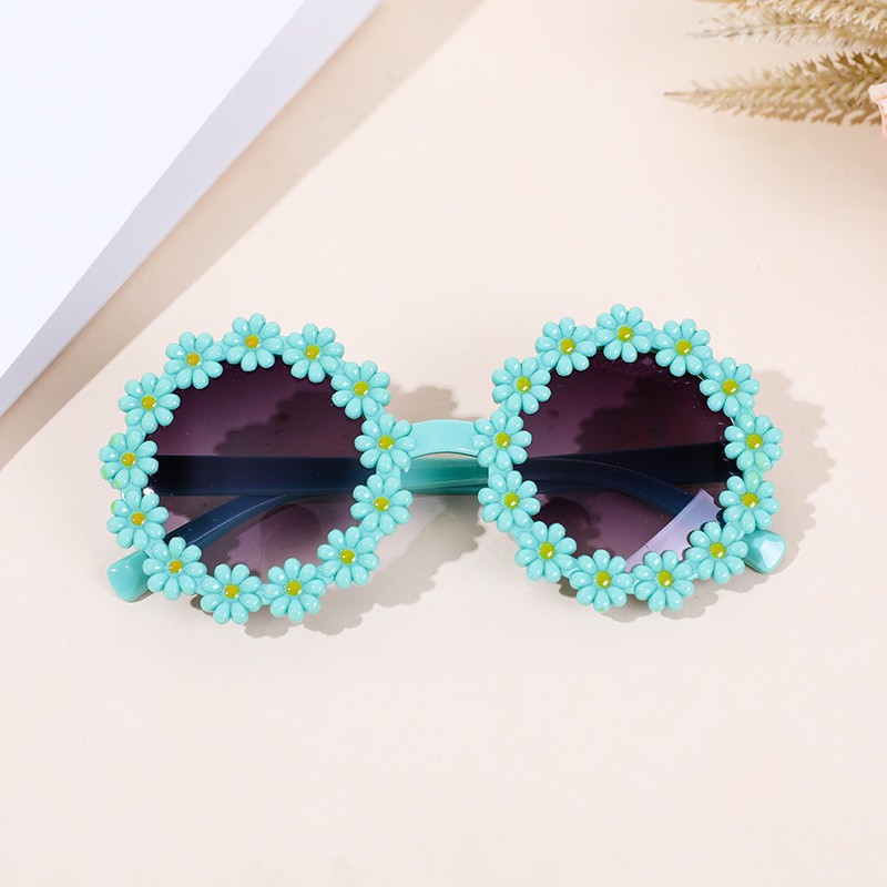 kids sunglasses round flower Fashion Sun glass girls boys sport shades outdoor sun eyewear 6 Colors daisy shaped UV400 resistant suneyewears
