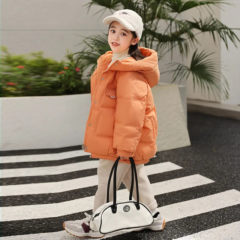 Korean Style Girl Winter Jacket Coat Hooded Thicken Warm Down For 28 Years Little Parka Snowwear Outfit 231220