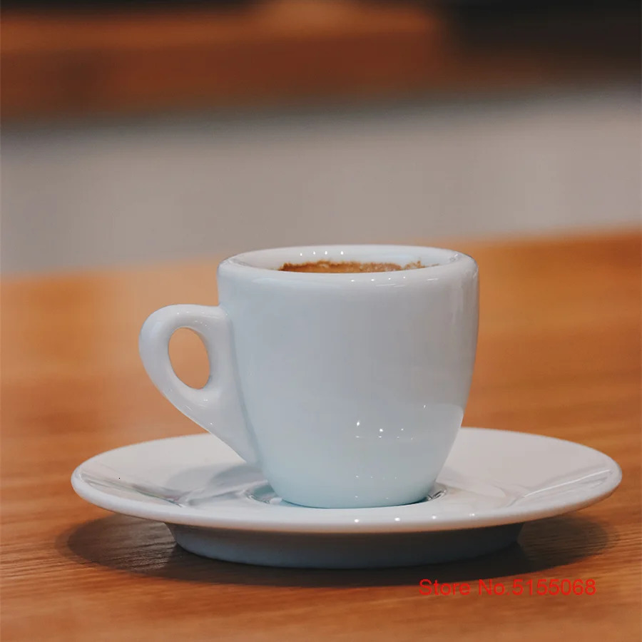 Nuova Point Professional Competition Level Esp Espresso S Glass 9mm Thick Ceramics Cafe Espresso Mug Coffee Cup Saucer Sets 231220