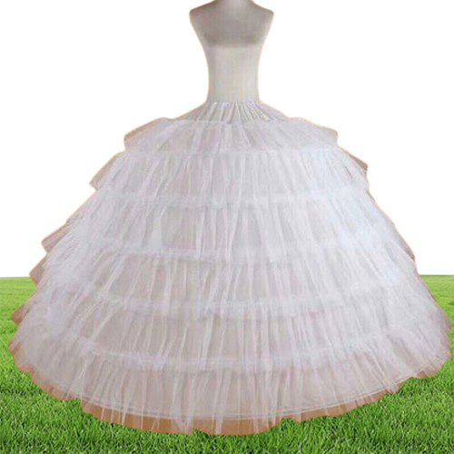 6 Hoops Steel with Puffy Tulle Petticoat Crinoline Underskirt Slips For Wedding Dress Quinceanera Ball Gown Jupon Tarlatan