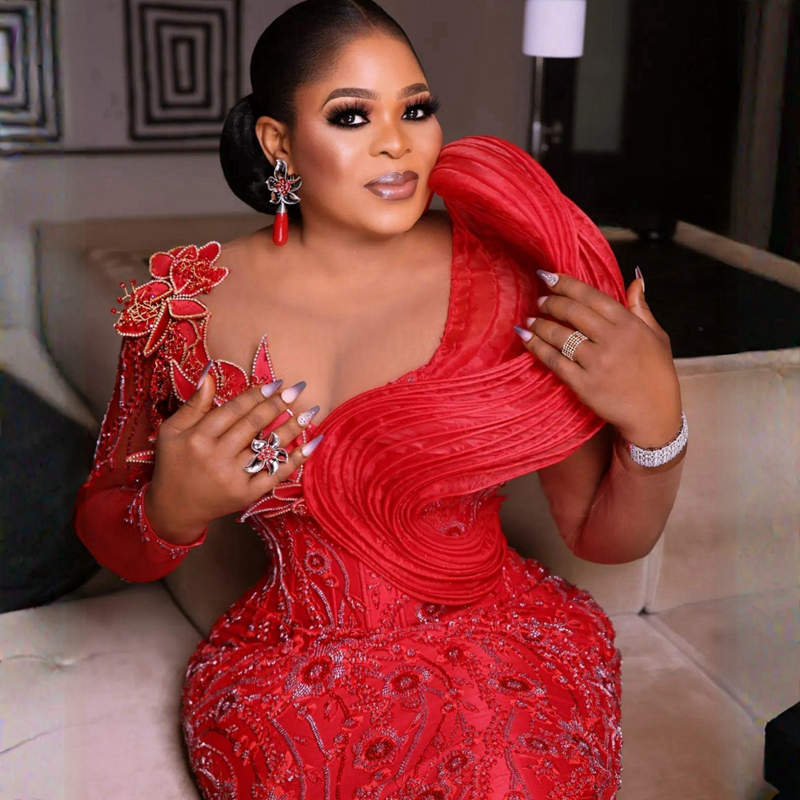 African Arabic Plus Size Aso Ebi Prom Dresses Mermaid Red Evening Formal Dress For Special Ocns Black Women Promdress Lace Beaded Birthday Party Gowns