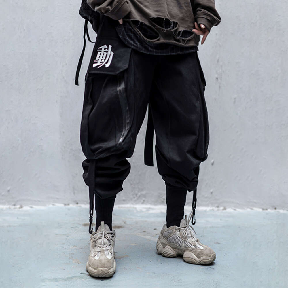 Big Bag Overalls Ribbon Male Function Tooling Women/men's Clothes Haruku Hiphop Cargo Pants Jogger Leggings Oversized Lover