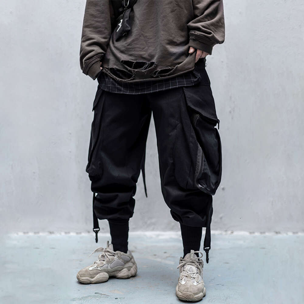 Big Bag Overalls Ribbon Male Function Tooling Women/men's Clothes Haruku Hiphop Cargo Pants Jogger Leggings Oversized Lover
