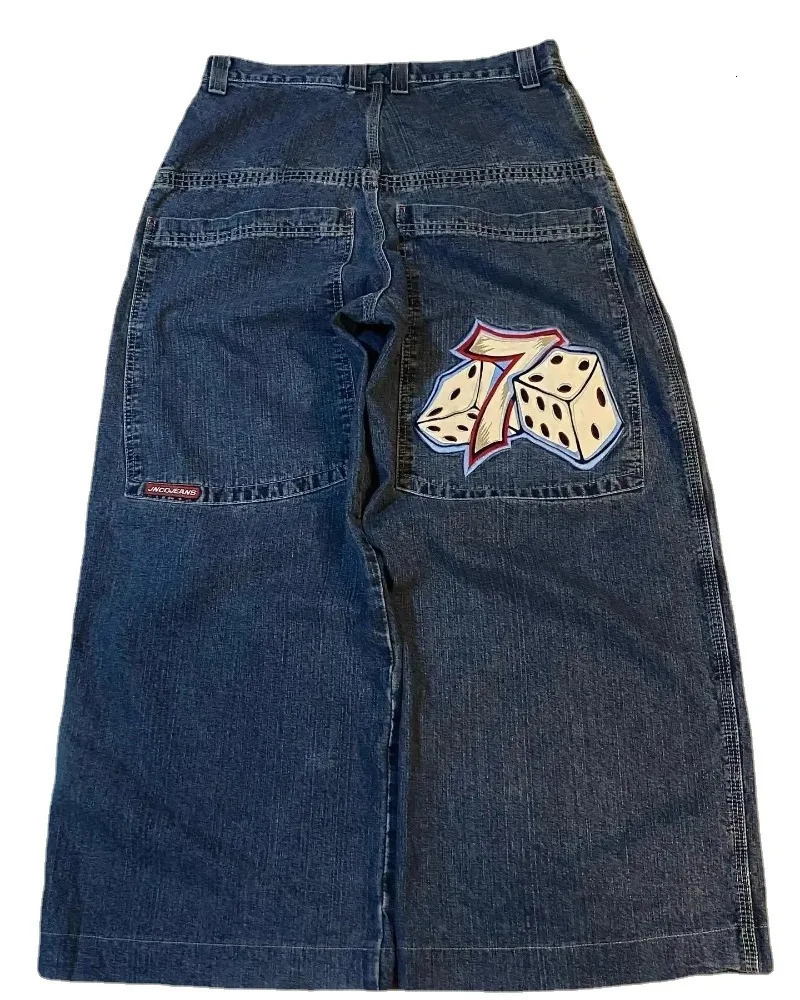 JNCO vintage Jeans Y2K Harajuku Embroider Graphic Hip Hop Streetwear Gothic Men women Baggy Jeans Casual fashion wide leg jeans 231220