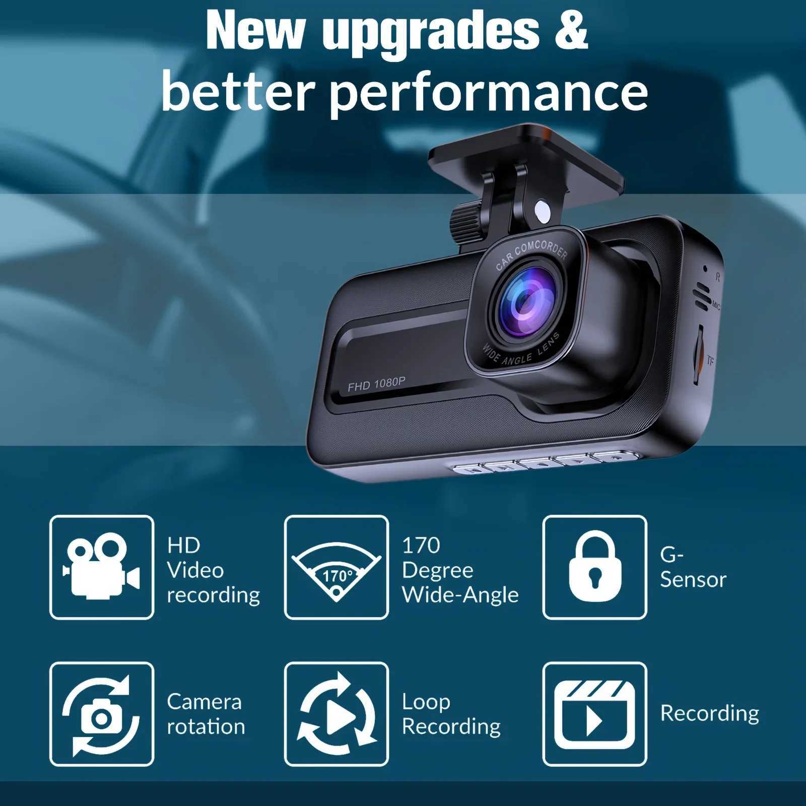 Car dvr Dash Cam Front And Rear and Inside 1080P HD 3 Way Dash Cam 3 Cameras Vidoe Recorder Black Box with 3 Cameras R250529