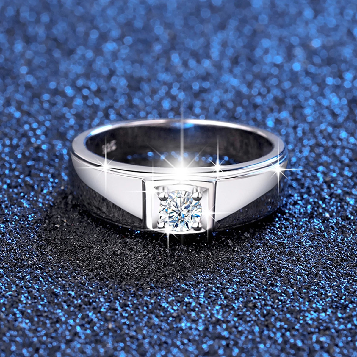 04ct m DF Color Rings For Men 100 925 Sterling Silver Certified Wedding Engagement Jewelry Diamond Test Pass Gift 231220