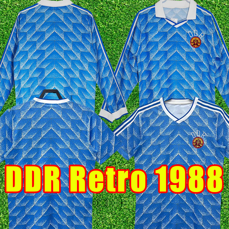Long sleeve soccer jerseyS 1988 1990 DDR Oberliga retro 88 90 EAST GerMan Stubner Kirsten Sammer Andreas Thom Thomas Doll 88 90 classic football 0012