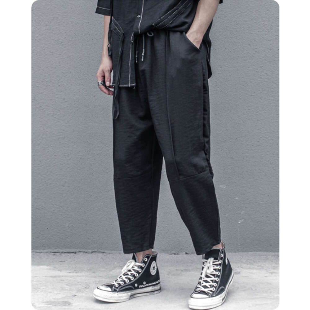 Cutting is Haroun Yamamoto Contracted Loose Nine Minutes of Pants Male Stylist Slacks