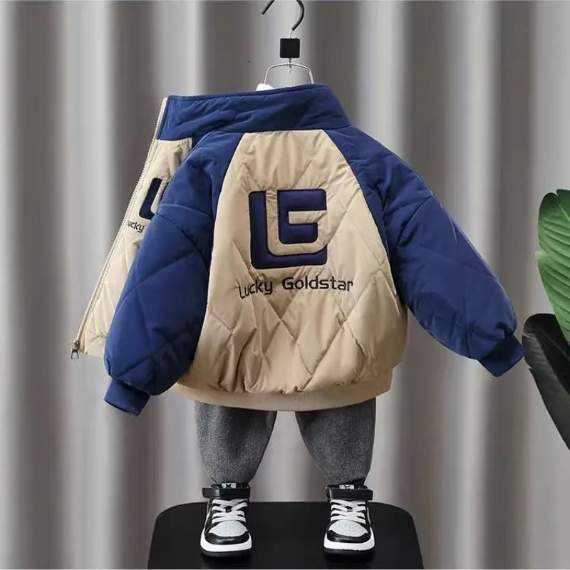 Winter Kids Plush Coat Childrens Cotton Thicken Jacket Down Parkas For Girls Boys Cute Cartoon Baby Snow Wear 231220