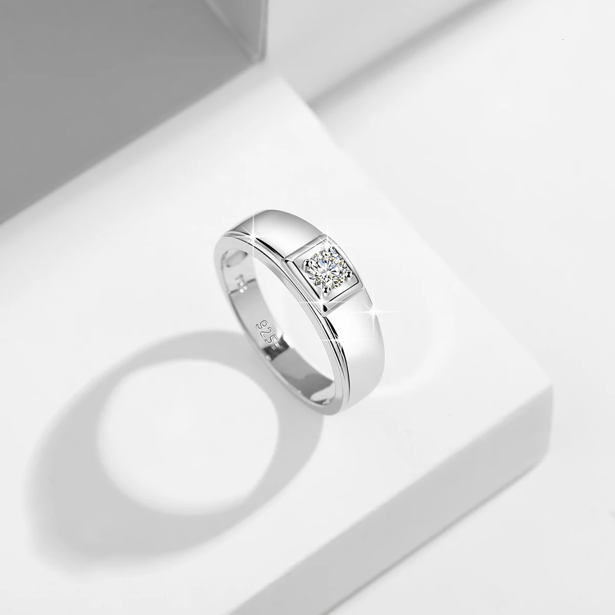 04ct m DF Color Rings For Men 100 925 Sterling Silver Certified Wedding Engagement Jewelry Diamond Test Pass Gift 231220