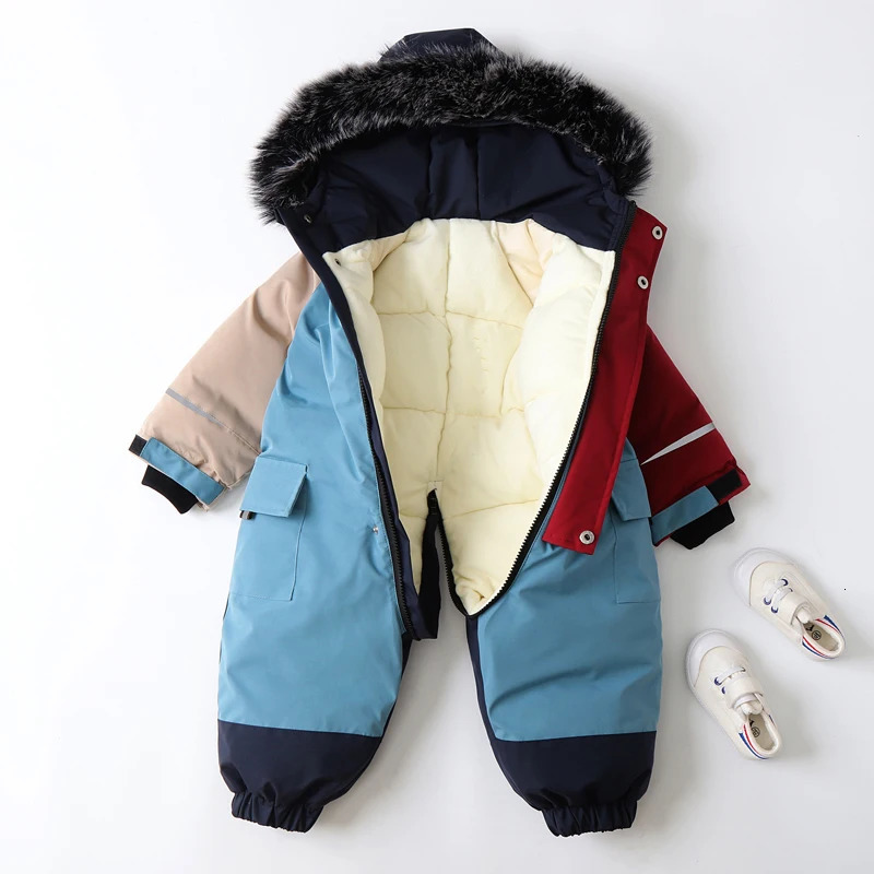 IYEAL Winter Cotton Coat Childrens Jacket For Baby Boys Clothes Warm Kids Jumpsuit Waterproof Ski Suit Thicken Snow Wear 231220
