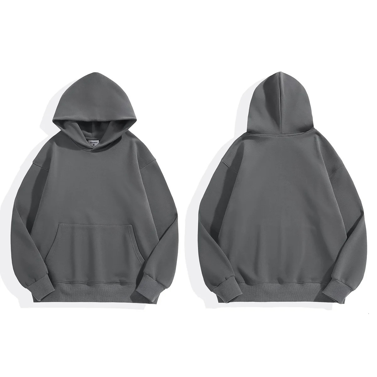 169oz 480gsm Heavy Weight Cotton Plus Velvet Hooded Sweater Men Thickened Tight Polar Fleece Pullover Hoodie Women Sweatshirt 231220