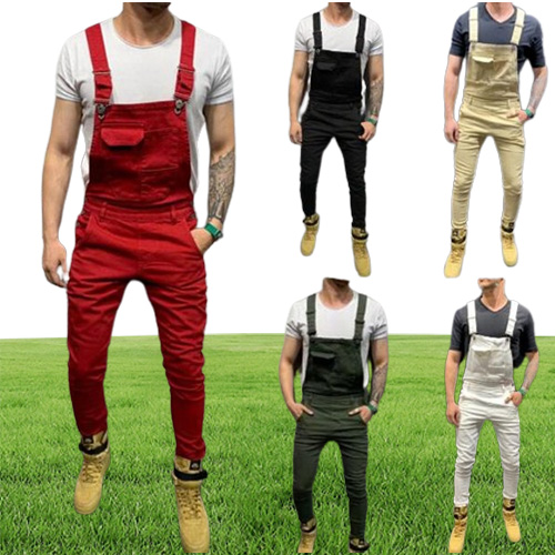 Men's Jeans Big Pocket Camouflage Printed Denim Bib Overalls Jumpsuits Army Green Working Clothing Coveralls Fashion Casual1326773