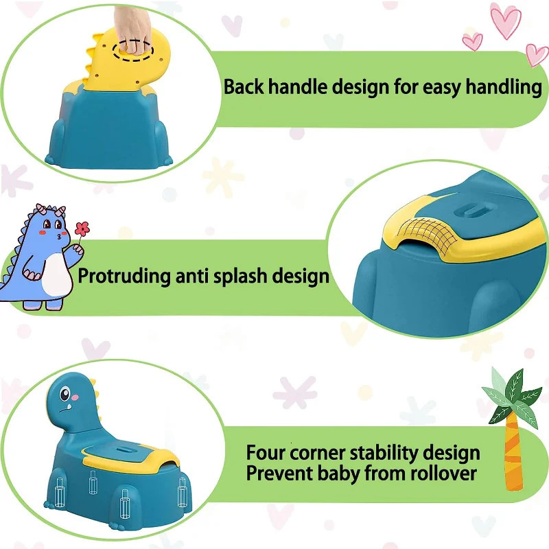 Kids Portable Potty Training Toilet Cartoon Potty Training Seat Toddler Potty Chair for Baby Boys and Girls Non-Slip PP 231221