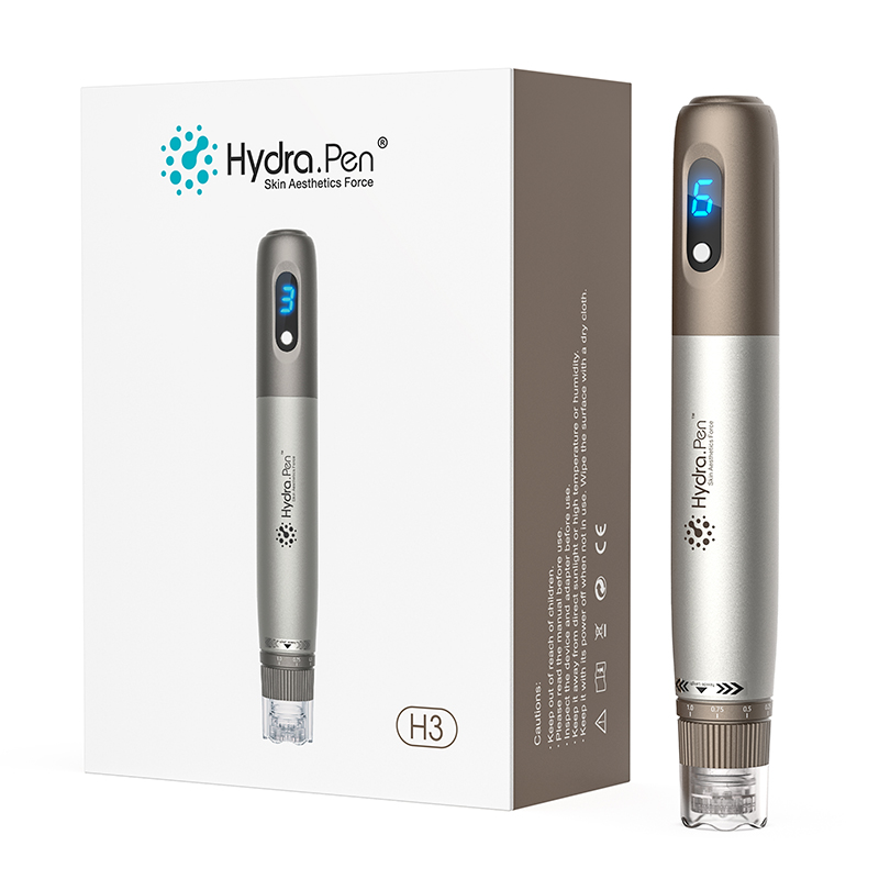 Wireless Hydra Pen H3 Derma Microneedle Machine HydraPen Professional Dermapen Microneedling Acid Applicator 6 Speed 2Pcs 12 Pins Needles Cartridges M