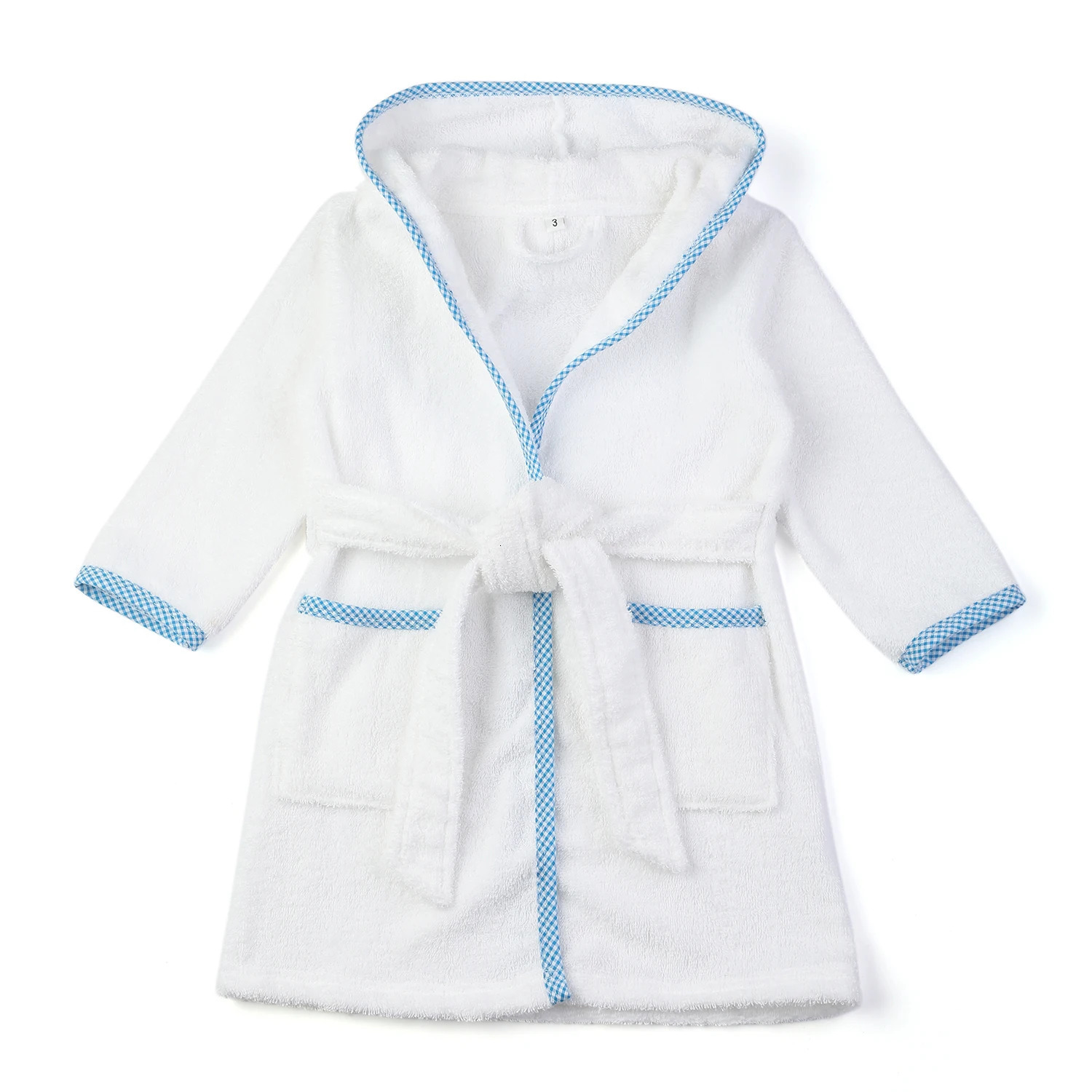 100% Cotton Kids Bath Robes White Terry Towelling Children Bathrobes With Drawstring Unisex Clothes Girls Boys Bathrobes 231221