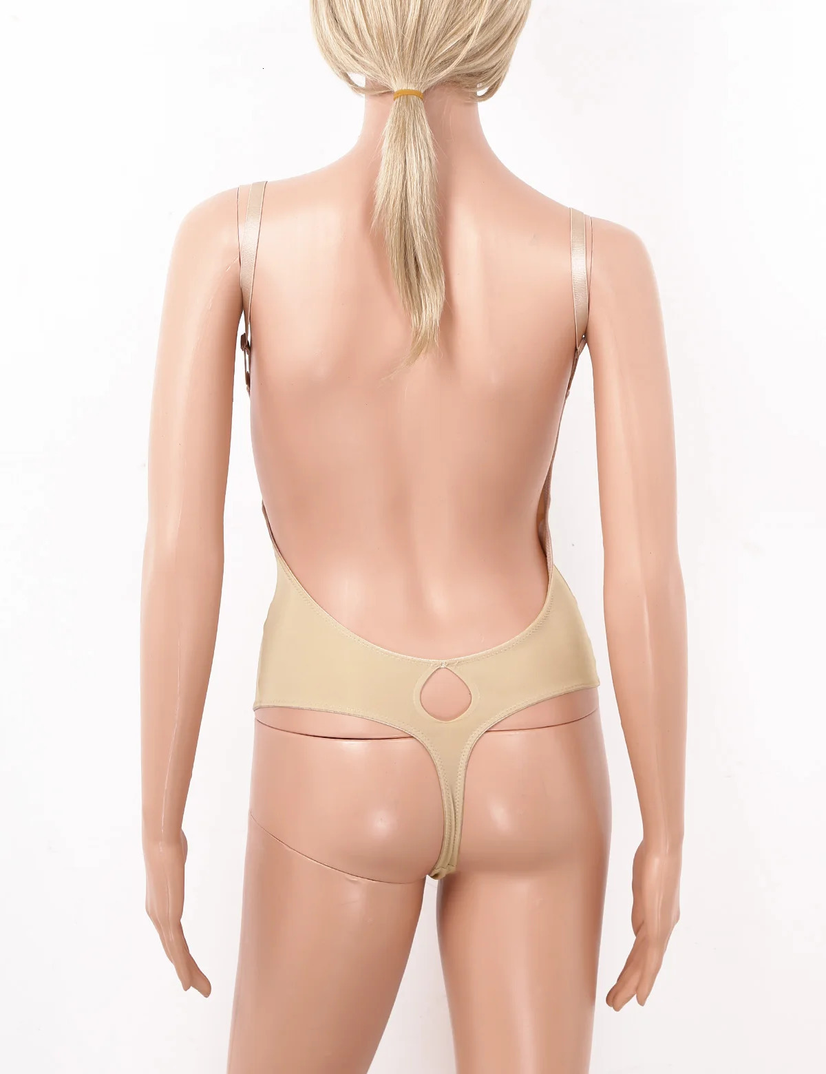 Womens Adjustable Spaghetti Straps Underwire Padded Push Up Backless Tummy Control Full Body Shaper Thong Bodysuit Shapewear 231221