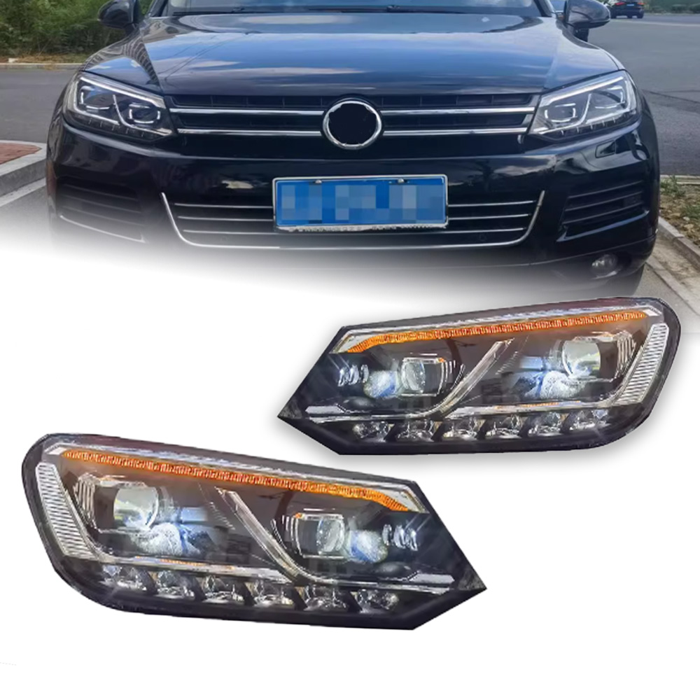 Car Headlights For VW Touareg 2011-20 15 LED Head Lamps LED light Source Daytime Running Lights Dynamic Turn