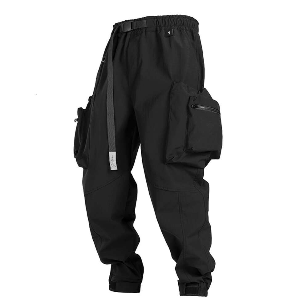 Unisex Ribbons Large Multi Pockets Cargo Haruku Trouser Streetwear Techwear Pants Joggers Cyberpunk Men's Clothes Hiphop