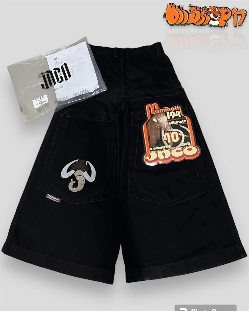 JNCO Y2K men clothing baggy jeans Hip Hop Harajuku American vintage streetwear Embroidery Graphics Fashion Goth wide leg jeans 231220