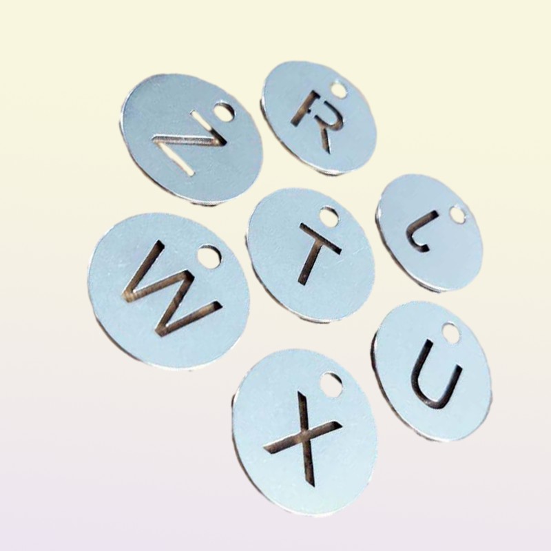 Novelty Items 26 PCS Stainless Steel Letters Plates Round Labels Mark Sign Classification Tags Metal Alphabet Item Marker AZ Sign